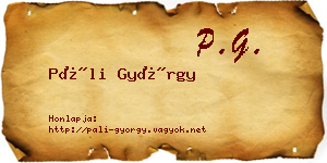 Páli György névjegykártya