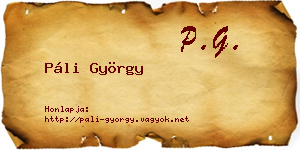 Páli György névjegykártya